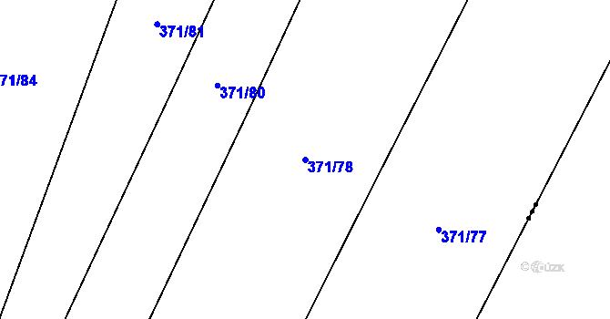 Parcela st. 371/78 v KÚ Lhota pod Radčem, Katastrální mapa