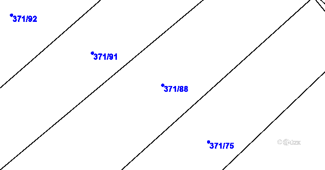 Parcela st. 371/88 v KÚ Lhota pod Radčem, Katastrální mapa
