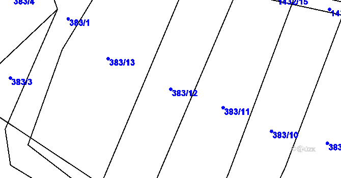 Parcela st. 383/12 v KÚ Lhota pod Radčem, Katastrální mapa
