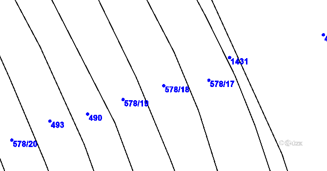 Parcela st. 578/18 v KÚ Lhota pod Radčem, Katastrální mapa