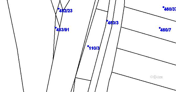 Parcela st. 110/3 v KÚ Lhota Rapotina, Katastrální mapa