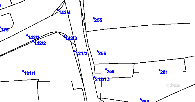 Parcela st. 256 v KÚ Lhota Rapotina, Katastrální mapa
