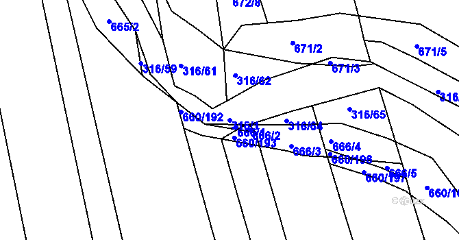 Parcela st. 316/1 v KÚ Lhota Rapotina, Katastrální mapa