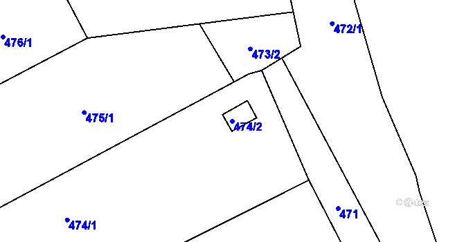 Parcela st. 474/2 v KÚ Lhota Rapotina, Katastrální mapa