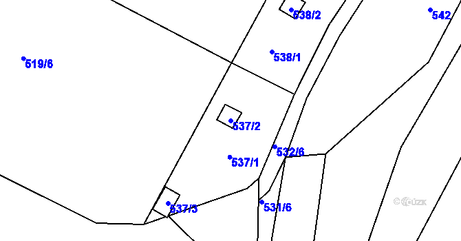 Parcela st. 537/2 v KÚ Lhota Rapotina, Katastrální mapa