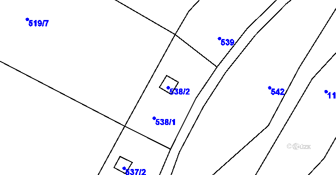 Parcela st. 538/2 v KÚ Lhota Rapotina, Katastrální mapa