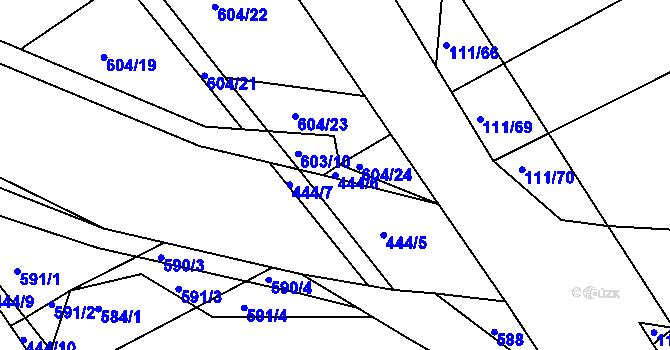 Parcela st. 444/6 v KÚ Lhota Rapotina, Katastrální mapa