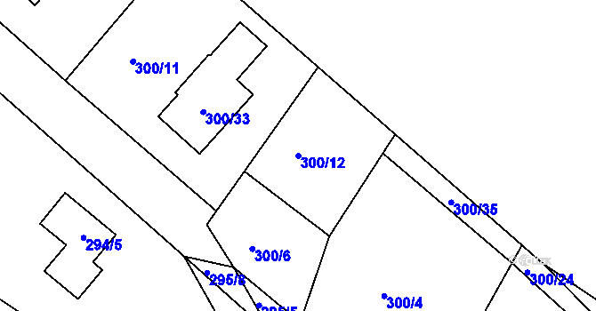 Parcela st. 300/12 v KÚ Lhota Rapotina, Katastrální mapa