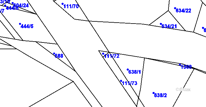 Parcela st. 111/72 v KÚ Lhota Rapotina, Katastrální mapa