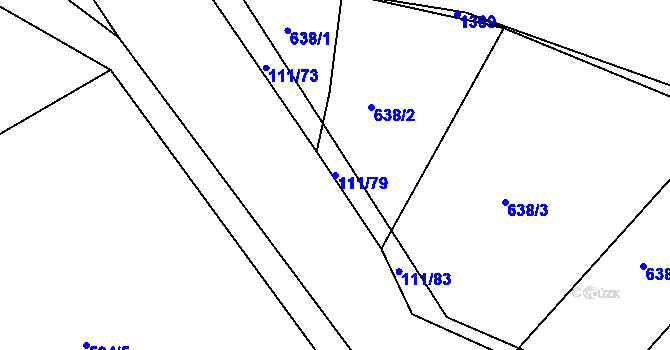 Parcela st. 111/79 v KÚ Lhota Rapotina, Katastrální mapa