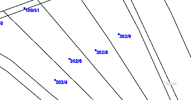 Parcela st. 302/8 v KÚ Lhota Rapotina, Katastrální mapa