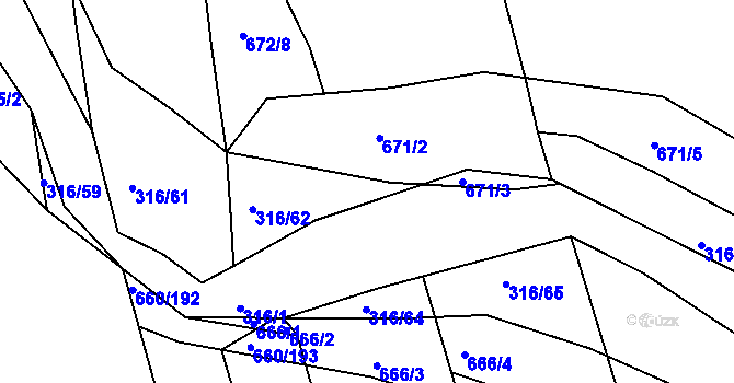 Parcela st. 316/63 v KÚ Lhota Rapotina, Katastrální mapa