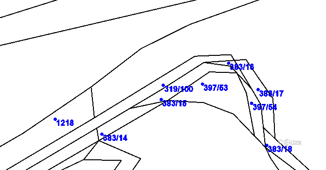 Parcela st. 319/100 v KÚ Lhota Rapotina, Katastrální mapa