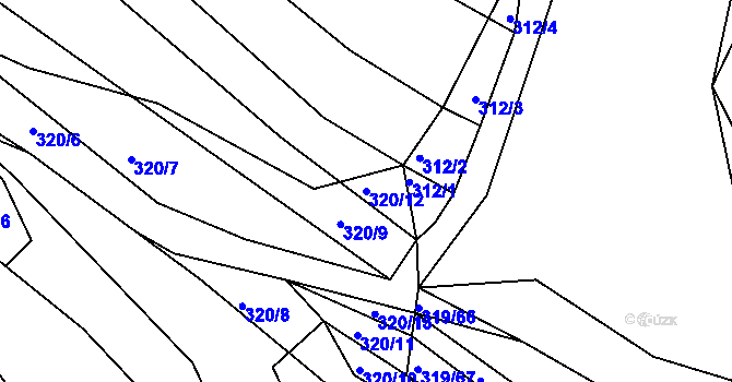 Parcela st. 320/12 v KÚ Lhota Rapotina, Katastrální mapa