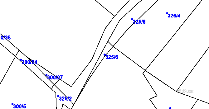 Parcela st. 325/6 v KÚ Lhota Rapotina, Katastrální mapa