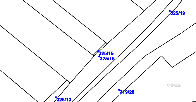 Parcela st. 325/15 v KÚ Lhota Rapotina, Katastrální mapa