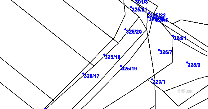 Parcela st. 325/18 v KÚ Lhota Rapotina, Katastrální mapa