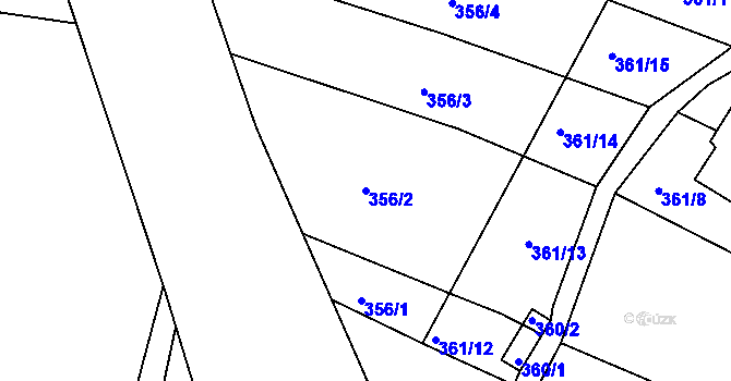 Parcela st. 356/2 v KÚ Lhota Rapotina, Katastrální mapa