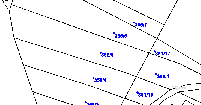 Parcela st. 356/5 v KÚ Lhota Rapotina, Katastrální mapa