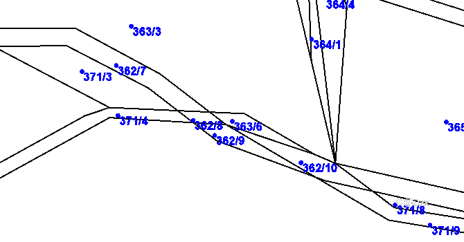 Parcela st. 363/6 v KÚ Lhota Rapotina, Katastrální mapa