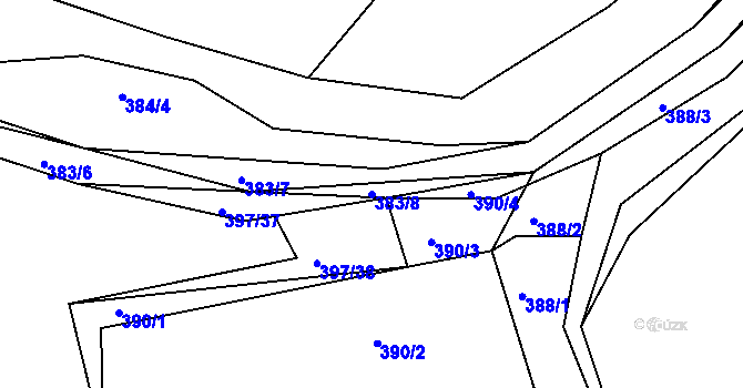 Parcela st. 383/8 v KÚ Lhota Rapotina, Katastrální mapa