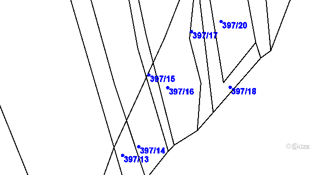 Parcela st. 397/16 v KÚ Lhota Rapotina, Katastrální mapa