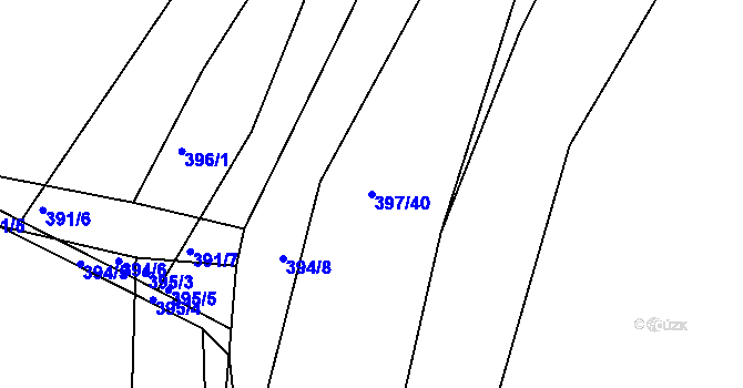 Parcela st. 397/40 v KÚ Lhota Rapotina, Katastrální mapa