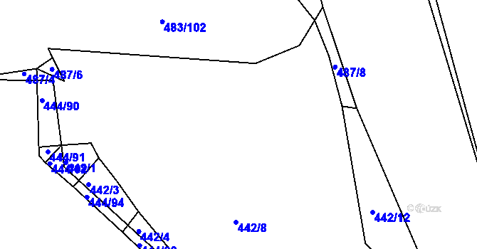 Parcela st. 442/6 v KÚ Lhota Rapotina, Katastrální mapa