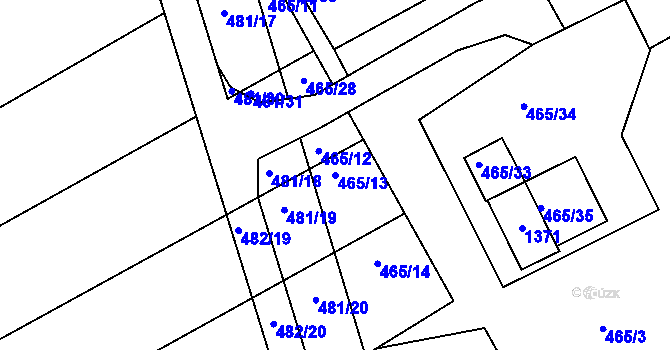 Parcela st. 465/13 v KÚ Lhota Rapotina, Katastrální mapa