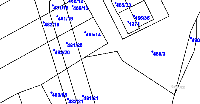 Parcela st. 465/15 v KÚ Lhota Rapotina, Katastrální mapa