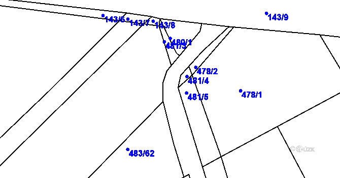 Parcela st. 482/2 v KÚ Lhota Rapotina, Katastrální mapa