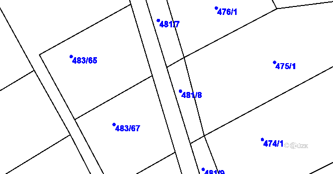 Parcela st. 482/6 v KÚ Lhota Rapotina, Katastrální mapa