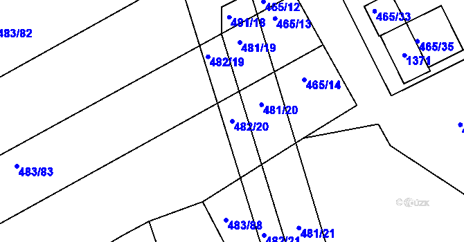 Parcela st. 482/20 v KÚ Lhota Rapotina, Katastrální mapa
