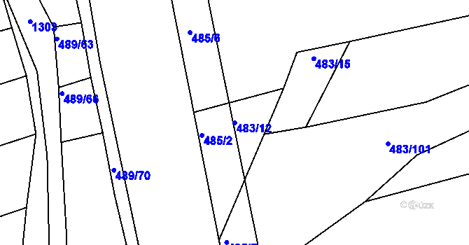 Parcela st. 483/12 v KÚ Lhota Rapotina, Katastrální mapa