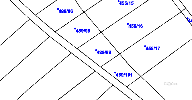 Parcela st. 489/99 v KÚ Lhota Rapotina, Katastrální mapa