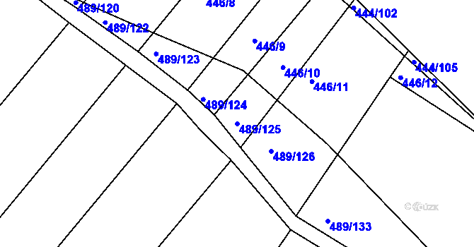 Parcela st. 489/125 v KÚ Lhota Rapotina, Katastrální mapa