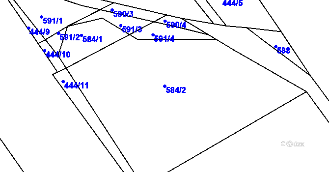Parcela st. 584/2 v KÚ Lhota Rapotina, Katastrální mapa