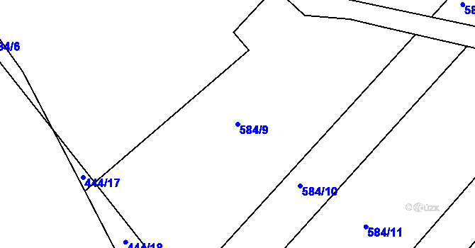 Parcela st. 584/9 v KÚ Lhota Rapotina, Katastrální mapa