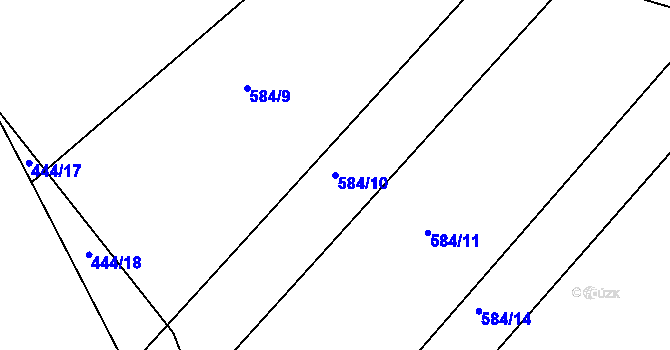 Parcela st. 584/10 v KÚ Lhota Rapotina, Katastrální mapa