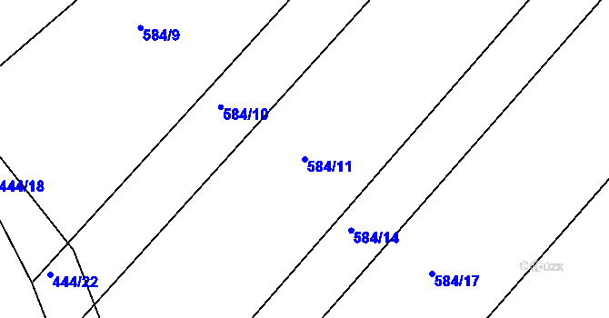 Parcela st. 584/11 v KÚ Lhota Rapotina, Katastrální mapa