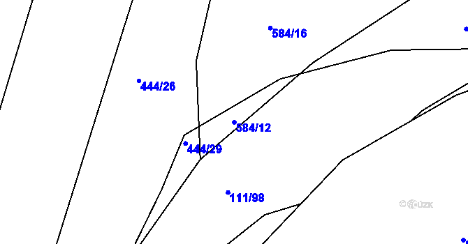 Parcela st. 584/12 v KÚ Lhota Rapotina, Katastrální mapa