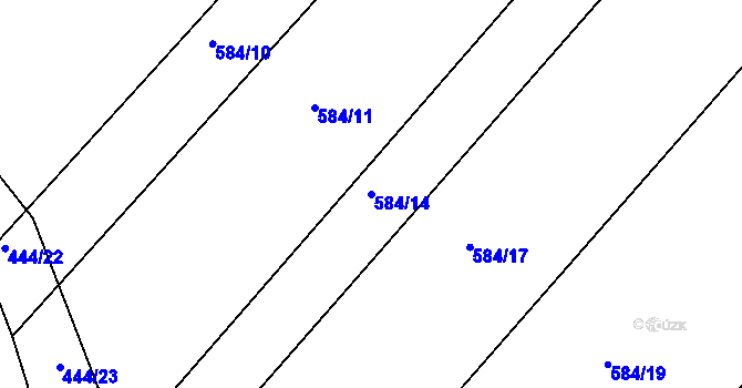 Parcela st. 584/14 v KÚ Lhota Rapotina, Katastrální mapa