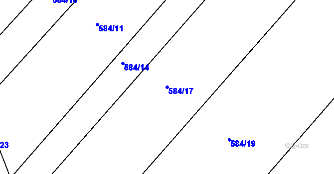 Parcela st. 584/17 v KÚ Lhota Rapotina, Katastrální mapa