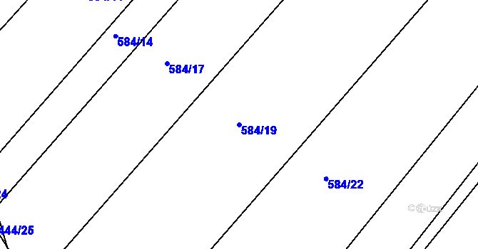 Parcela st. 584/19 v KÚ Lhota Rapotina, Katastrální mapa