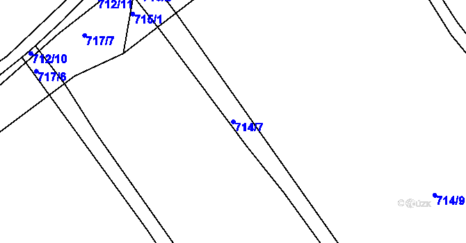 Parcela st. 714/7 v KÚ Lhota Rapotina, Katastrální mapa