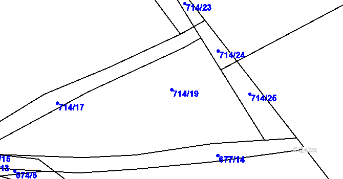 Parcela st. 714/19 v KÚ Lhota Rapotina, Katastrální mapa