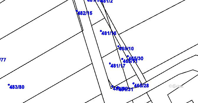 Parcela st. 482/72 v KÚ Lhota Rapotina, Katastrální mapa