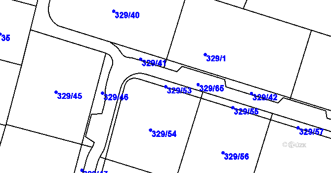 Parcela st. 329/53 v KÚ Lhota Rapotina, Katastrální mapa