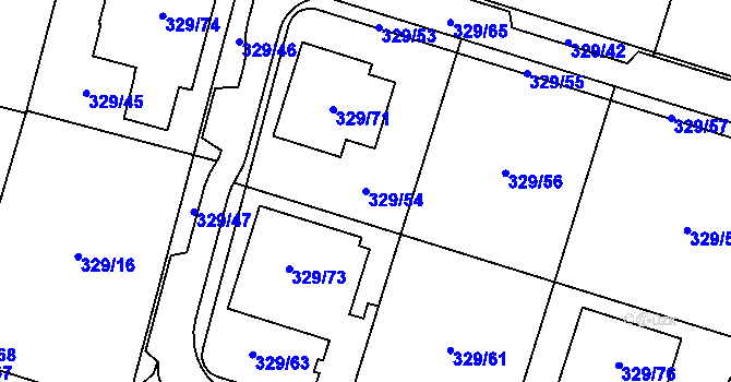 Parcela st. 329/54 v KÚ Lhota Rapotina, Katastrální mapa