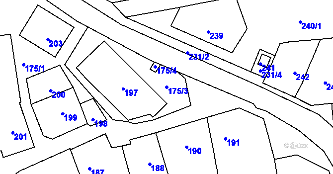Parcela st. 175/3 v KÚ Lhota Rapotina, Katastrální mapa